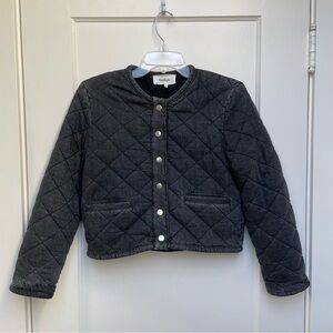 NWT ba&sh black quilted denim jacket